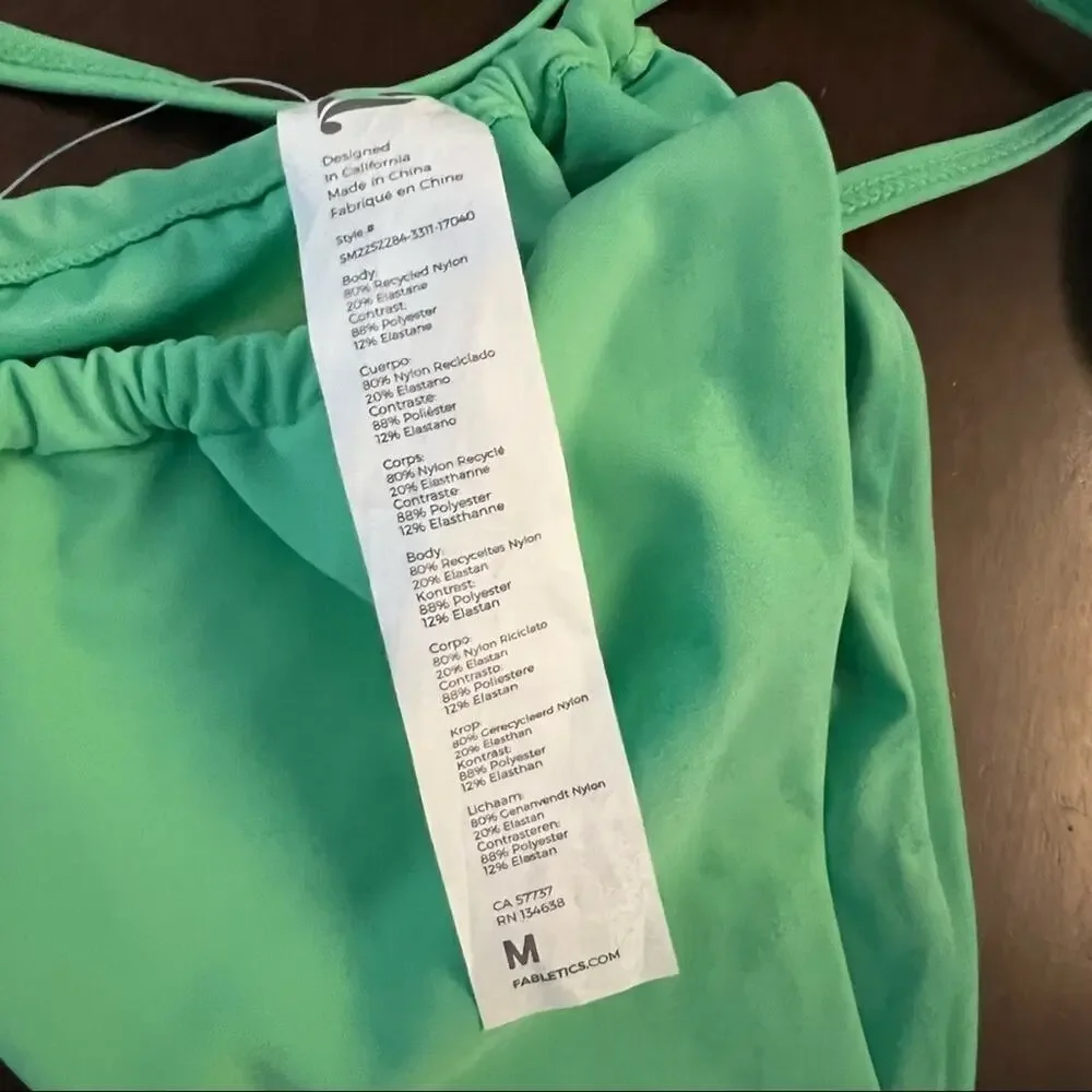 NWT Fabletics Triangle String Bikini Set Green Y2k 90s Trendy S/M